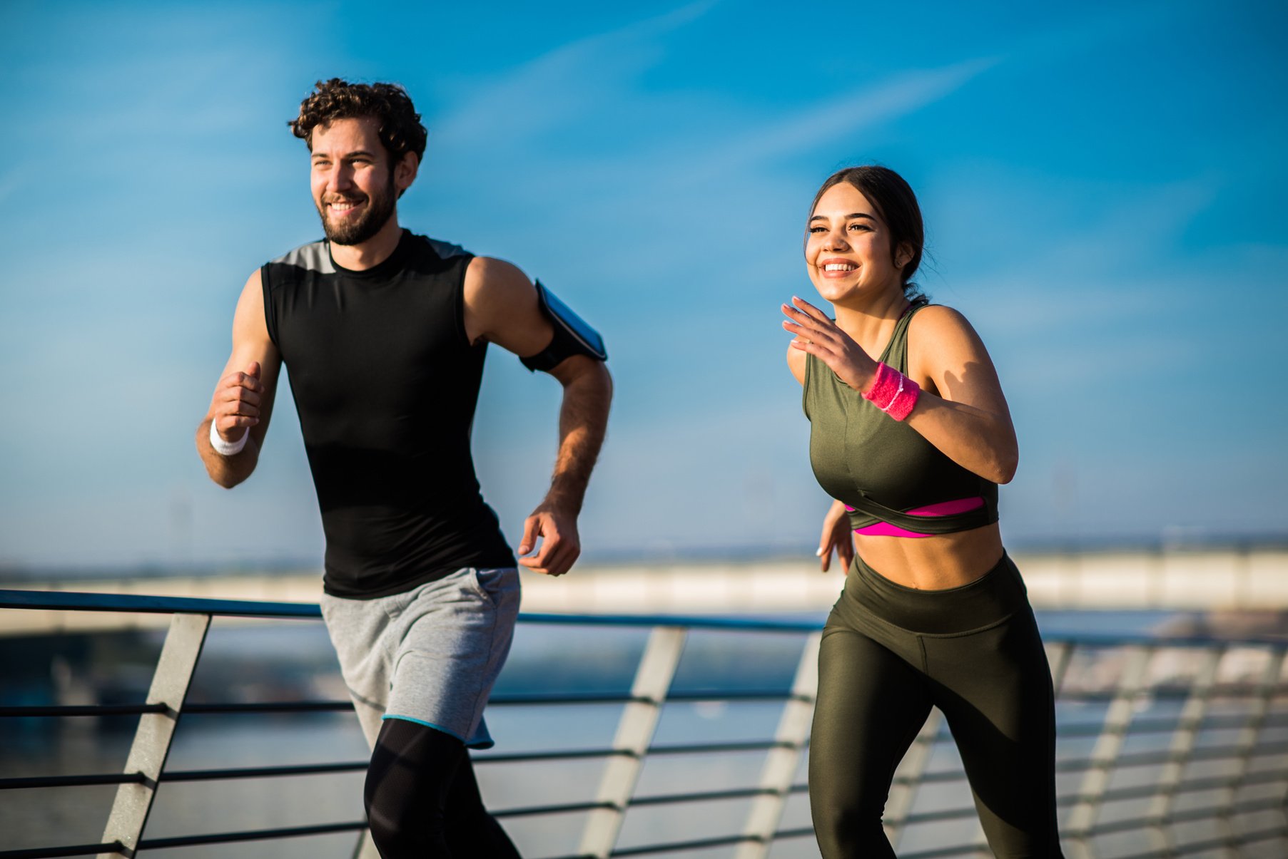 Fit couple exercising